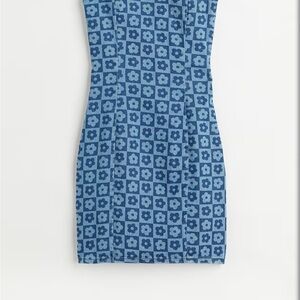 Divided Blue Floral Fitted Mini Coquette Dress